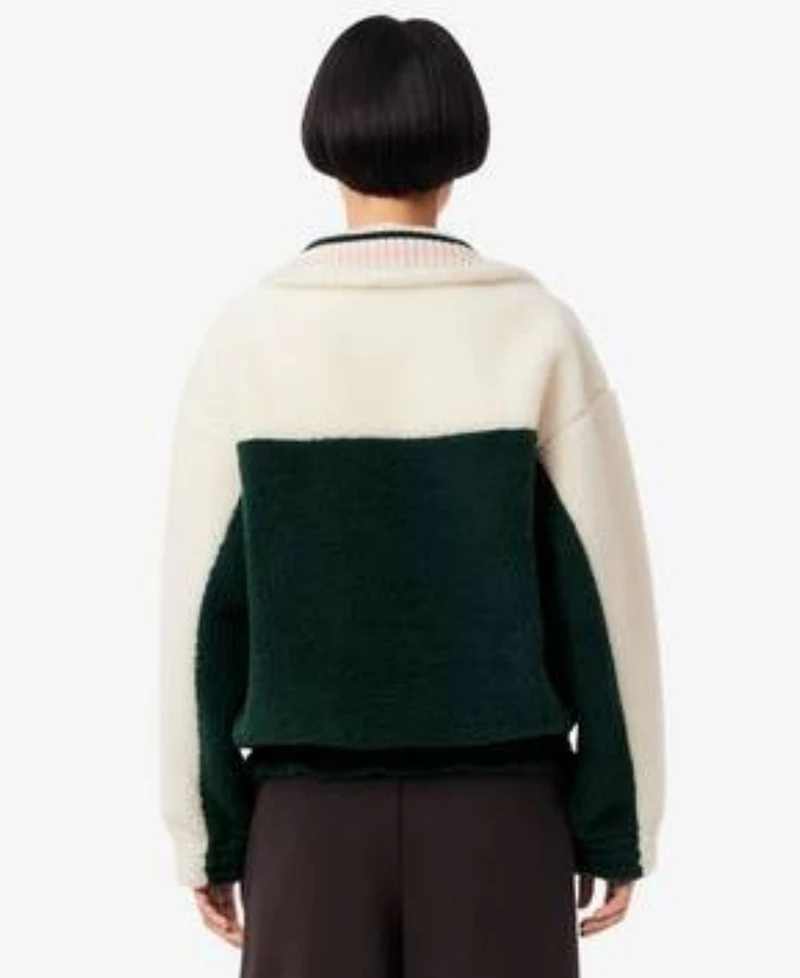 Lacoste Usa Women's Oversized Colorblock Half Zip Jacket