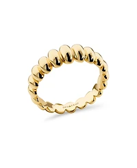 Devata Puffy Ribbed Ring in Gold Plated Sterling Silver
