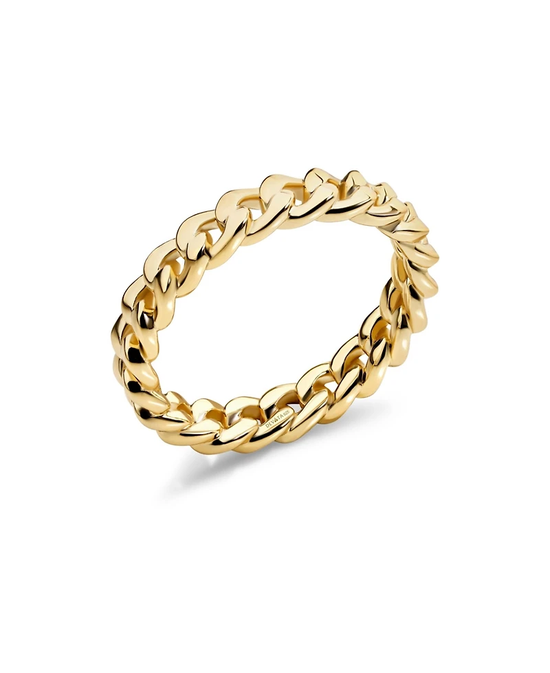 Devata Cuban Link Ring Gold Plated Sterling Silver, 9