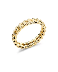 Devata Cuban Link Ring Gold Plated Sterling Silver, 9