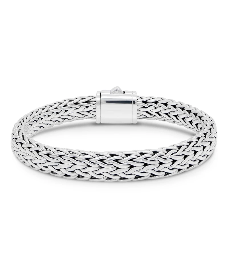Devata Dragon Bone Oval 9mm Chain Bracelet in Sterling Silver, Large 8.0 in