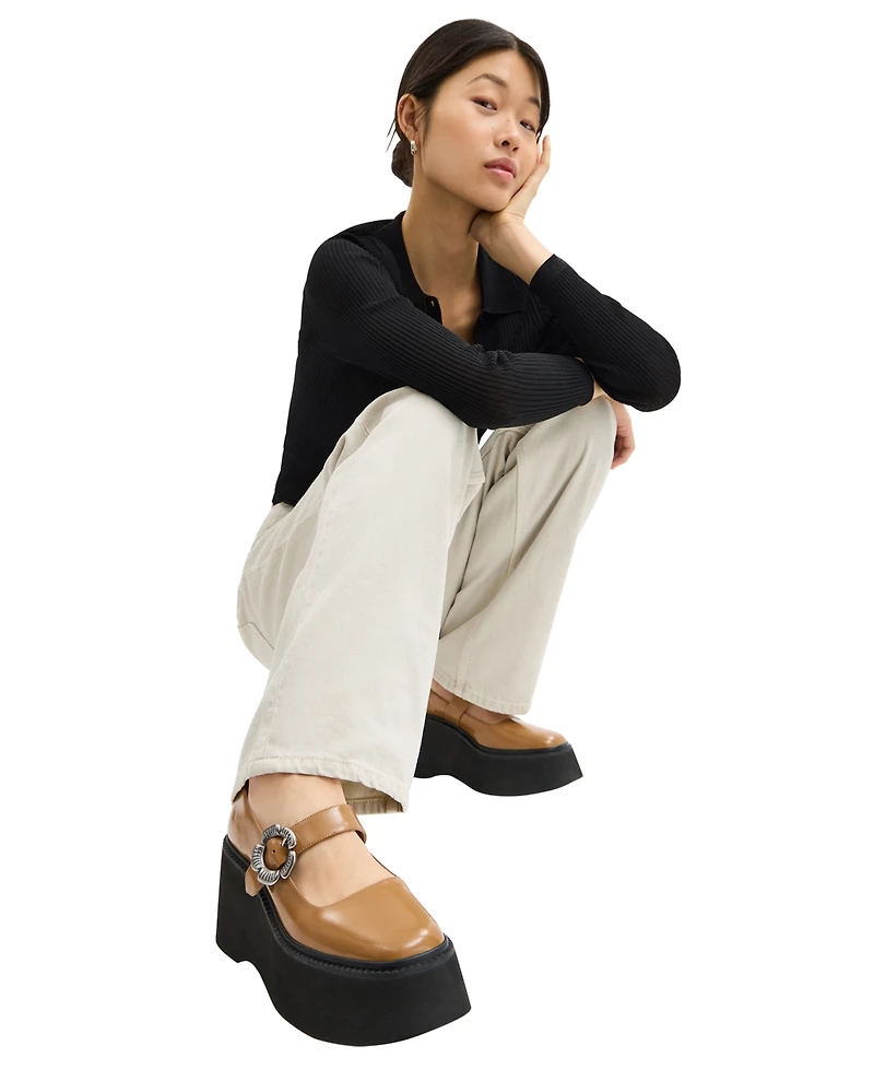 Coach Women's Tea Rose Platform Mary Janes