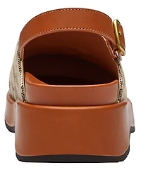 Coach Women's Sculpted C Signature Jacquard Logo Platform Clogs