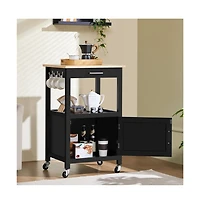 Yaheetech 35" H Kitchen Island Cart Storage Rolling