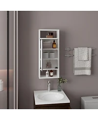 Depot E-Shop Sayre Medicine Cabinet, 1 Door, 5 Shelves, 1 Mirror, White