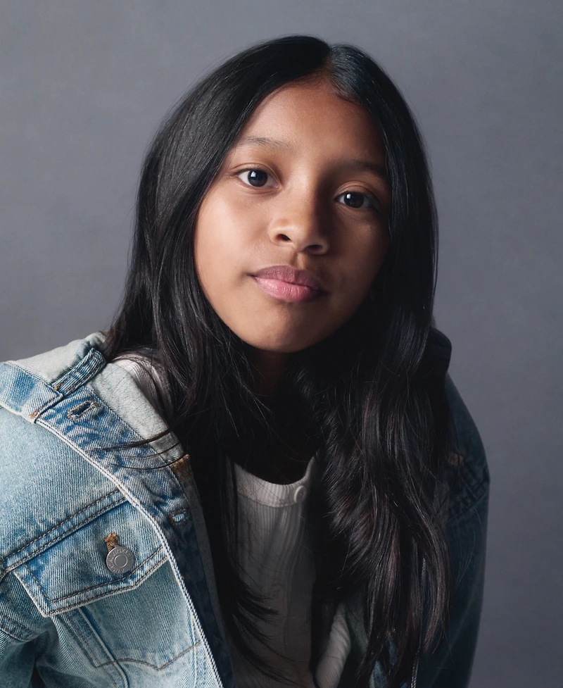 Calvin Klein Big Girls Denim Hooded Jean Jacket