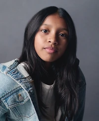 Calvin Klein Big Girls Denim Hooded Jean Jacket