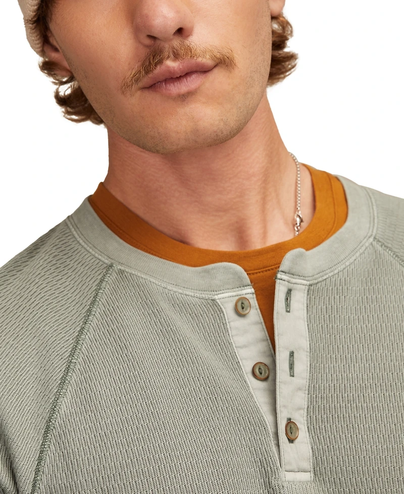 Lucky Brand Men's Birdseye Thermal Henley Long-Sleeve T-Shirt