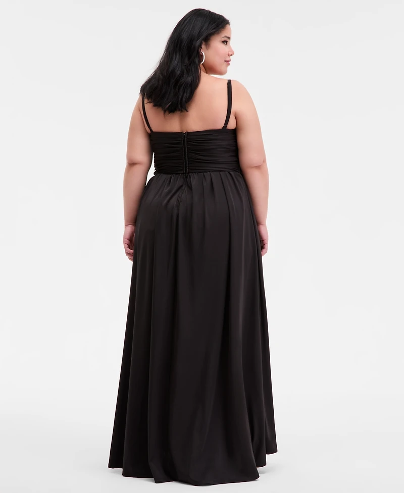 City Studios Trendy Plus Gathered Sweetheart Gown