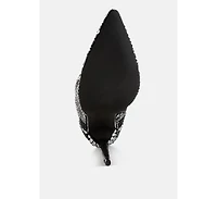 Urbanite Rhinestones Studded Stiletto Heel Boots Women
