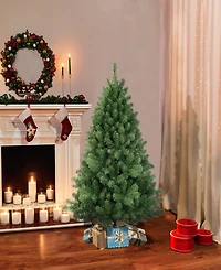 Puleo Vermont Spruce Artificial Christmas Tree with Stand, 4.5'