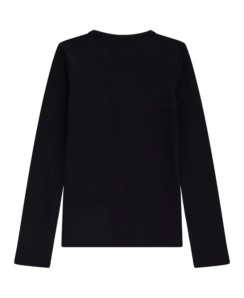 Guess Girls 7-16 Mini Me Style Stretch Rib Long Sleeve T-Shirt