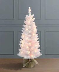 3' Pre-Lit Tree with 50 Underwriters Laboratories Clear Incandescent Lights and Burlap Base, 97 Tips