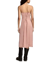 Lucky Brand Women's Lace Up Sleeveless Midi Dress