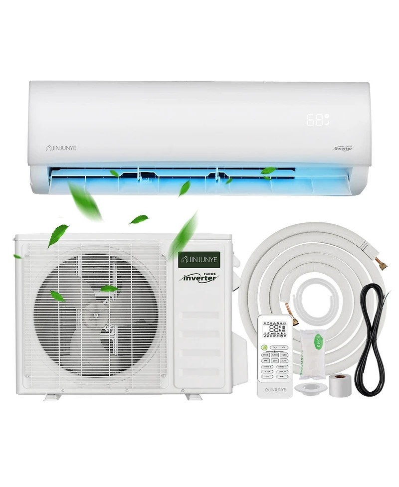 Jinjunye 12000BTU Mini Split Air Conditioner Ductless Inverter Heat Pump, 208-230V 17SEER2,Min Split Ac/Heating System