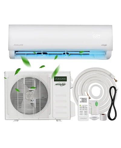 Jinjunye 12000BTU Mini Split Air Conditioner Ductless Inverter Heat Pump, 208-230V 17SEER2,Min Split Ac/Heating System