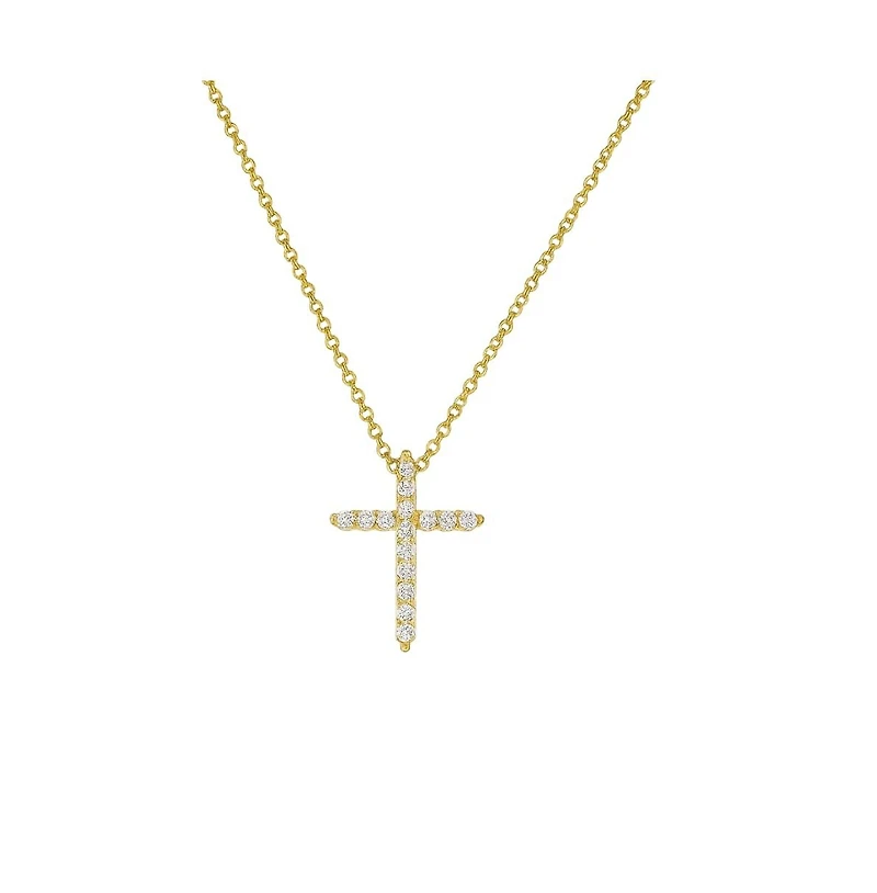 Timeless Grace Cz Cross Pendant Necklace