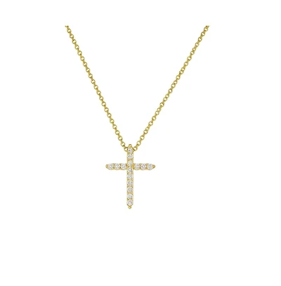 Timeless Grace Cz Cross Pendant Necklace