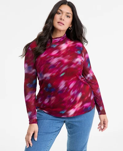 I.n.c. International Concepts Plus Mock-Turtleneck Top, Macys' Exclusive