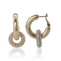 Bcbg Pave and Polished Gold-Tone Double Hoop Earrings