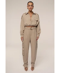 Jluxlabel Women's Boundless Belted Cargo Pants