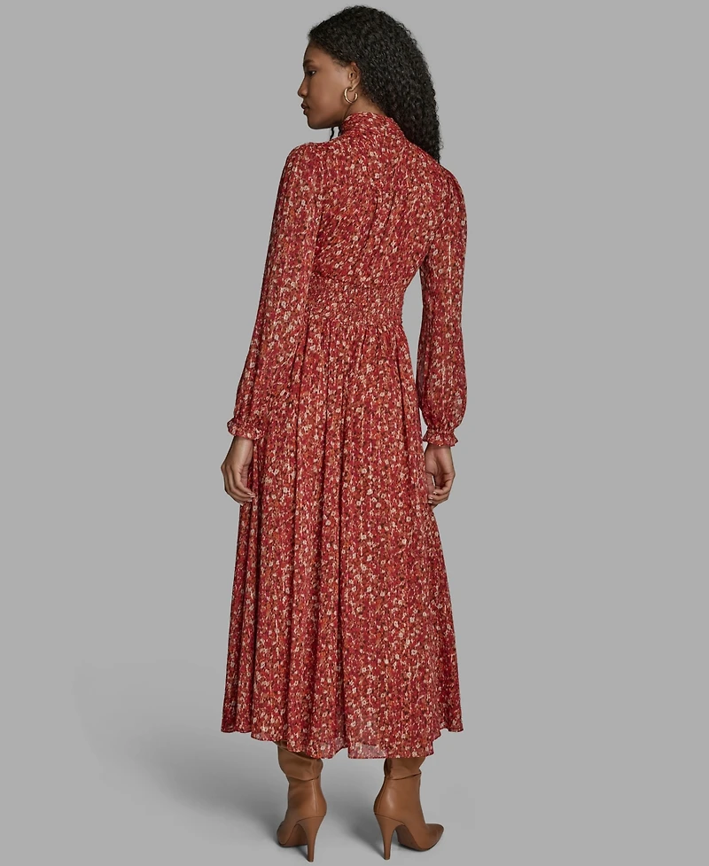 Bcbg Women's High Neck Keyhole Midi Dress