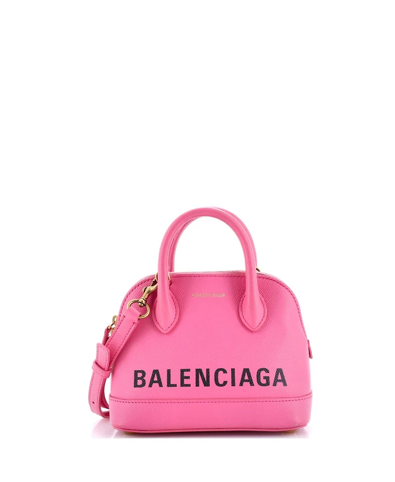 Pre-Owned Balenciaga Xxs Logo Ville Bag Leather