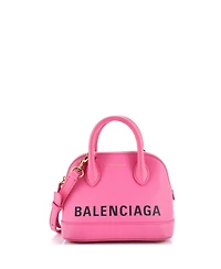 Pre-Owned Balenciaga Xxs Logo Ville Bag Leather
