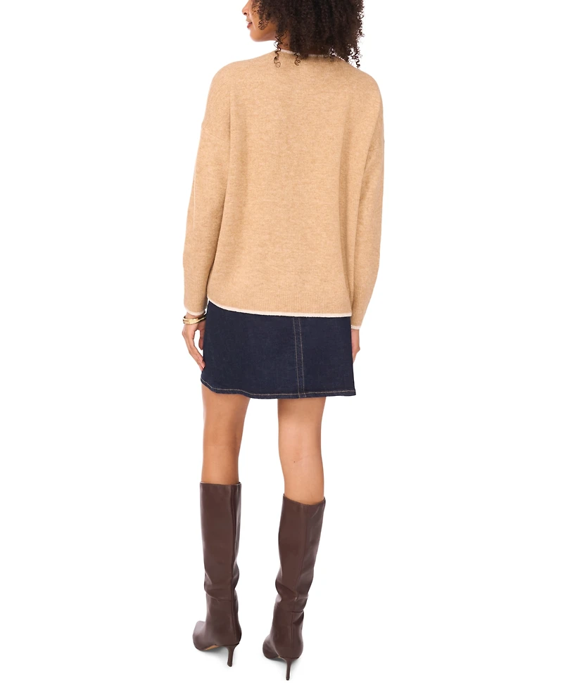 Vince Camuto Women's Tipped Crewneck Sweater