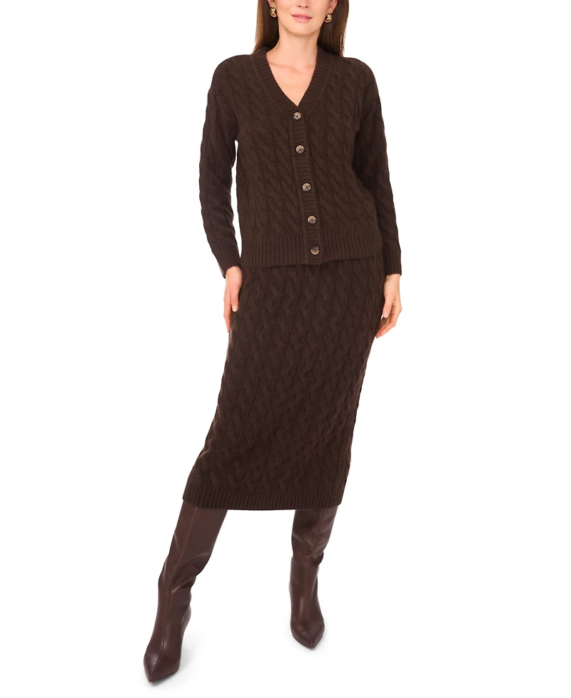 Vince Camuto Women's Long Sleeve V-Neck Cardigan Sweater