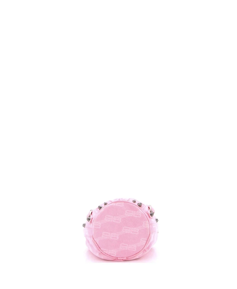 Pre-Owned Balenciaga Xs Le Cagole Giant Studs Bucket Bag Bb Denim