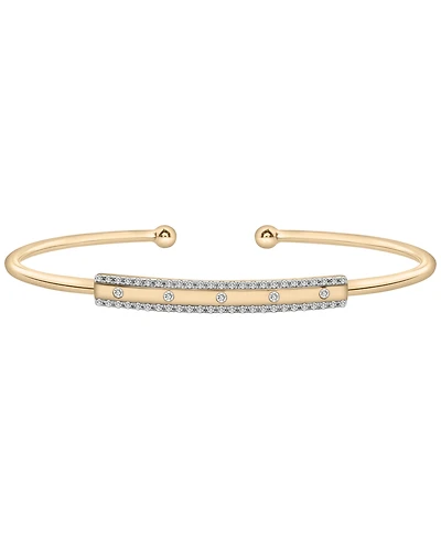 Wrapped Diamond Bangle Bracelet (1/4 ct. t.w.) in 10K Yellow Gold