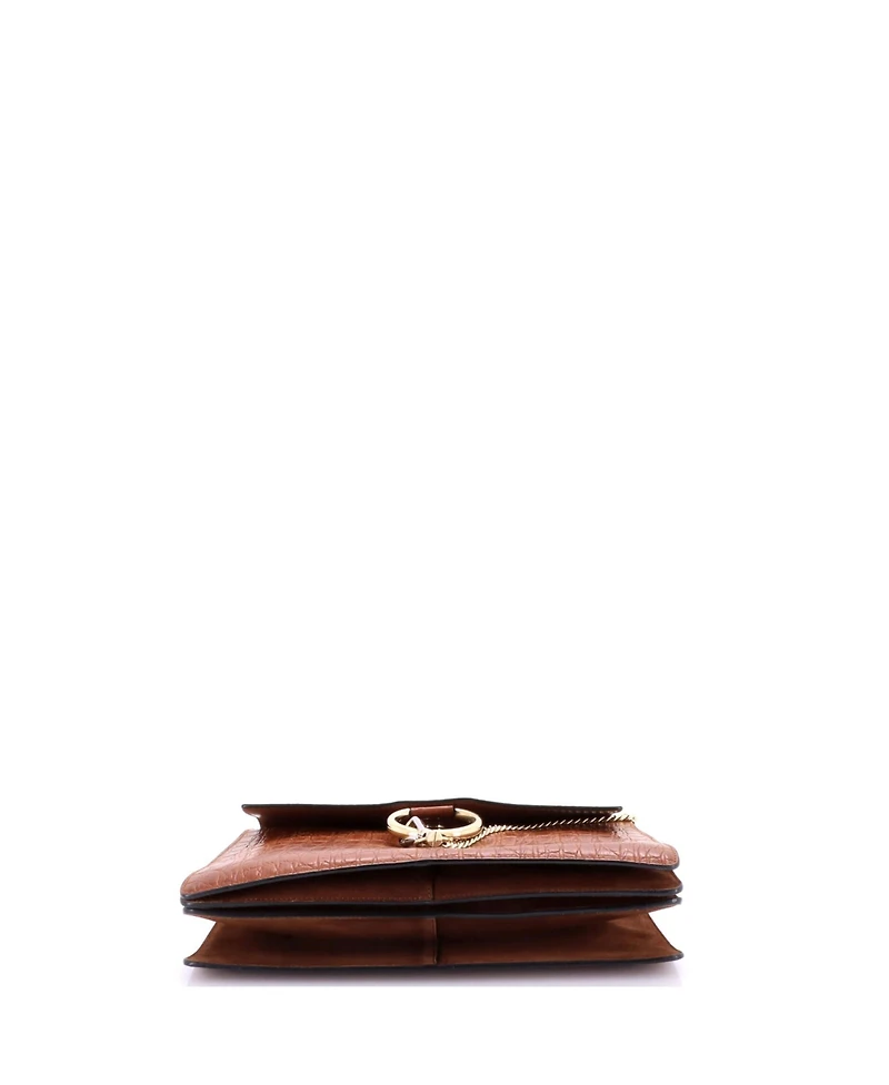 Pre-Owned Chloe Medium Faye Shoulder Bag Embossed Leather