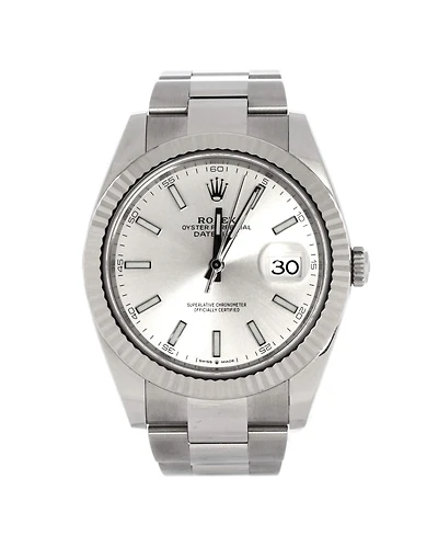 Pre-Owned Rolex Oyster Perpetual Datejust Automatic Watch in Stainless Steel and White Gold 41mm