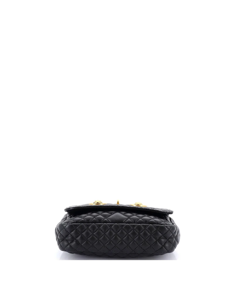 Pre-Owned Versace Small Medusa Padlock Icon Flap Bag Quilted Leather