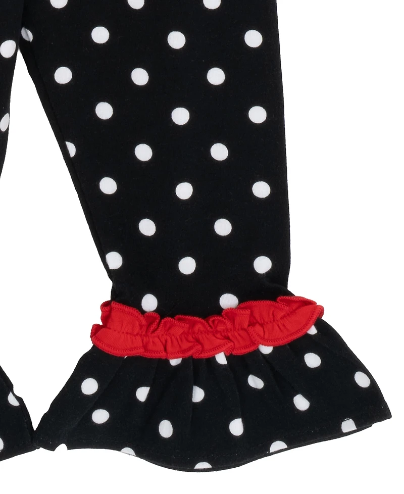 Rare Editions Baby Girls 2-Piece Snowman Applique Top and Polka Dots Leggings Set
