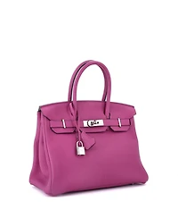 Pre-Owned Hermes Birkin 30 Handbag Pink Togo with Palladium Hardware