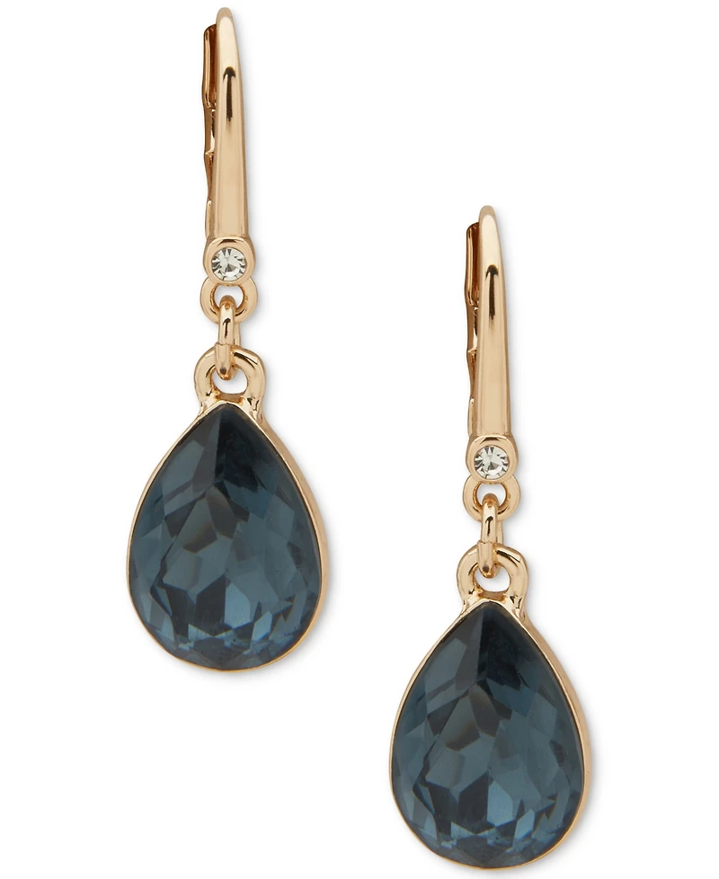 Dkny Faceted Stone Gold-Tone Teardrop Earrings