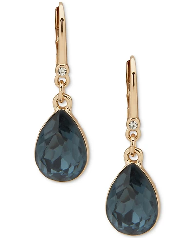 Dkny Faceted Stone Gold-Tone Teardrop Earrings