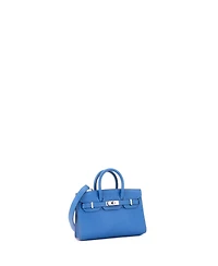 Pre-Owned Hermes Birkin Tiny Handbag Blue Epsom with Palladium Hardware