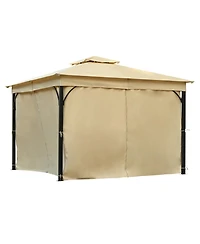 Streamdale Furniture 10x12 Outdoor Gazebo with Netting & Privacy Screens