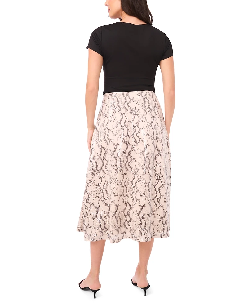 Vince Camuto Women's Bias Cut A-Line Midi Skirt