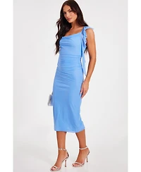 Quiz Women's Bodycon Midi Dress with Frill Trail Detail