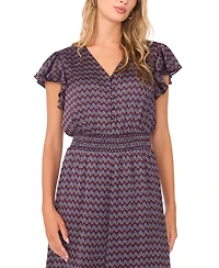 Vince Camuto Women's Button-Front Smocked Waist Jumpsuit