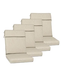 Aoodor Outdoor High Back Dining Chair Cushion with Ties and Zipper, 44"x21"x3.2