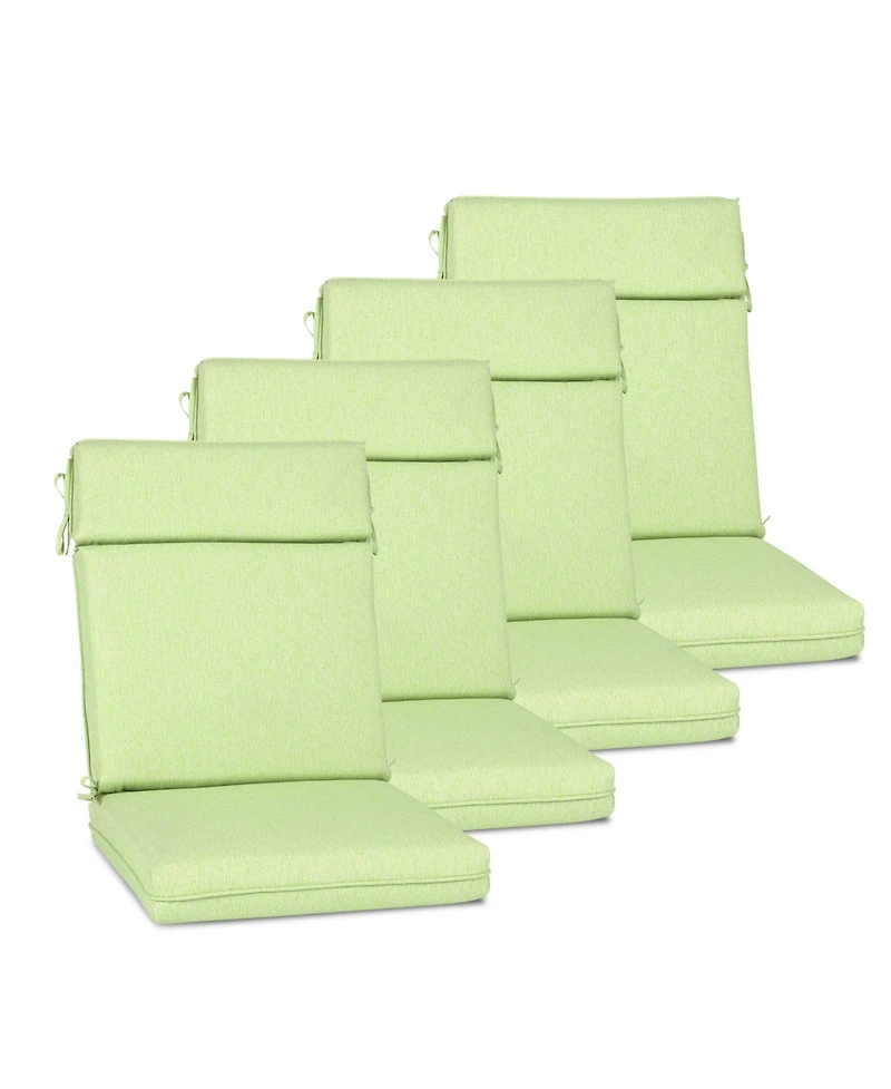 Aoodor Outdoor High Back Dining Chair Cushion with Ties and Zipper, 44"x21"x3.2