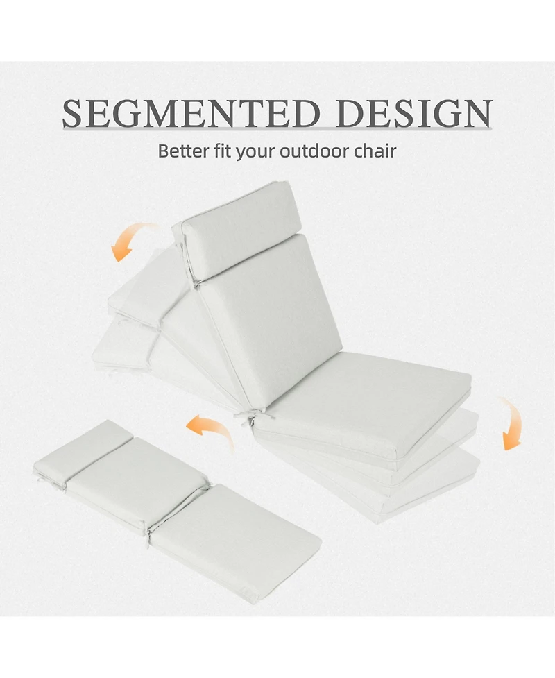 Aoodor Outdoor High Back Dining Chair Cushion with Ties and Zipper, 44"x21"x3.2