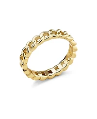 Devata Curb Link Ring Gold Plated Sterling Silver