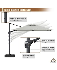 Casainc 11 Ft Square Cantilever Patio Umbrella (base not included）