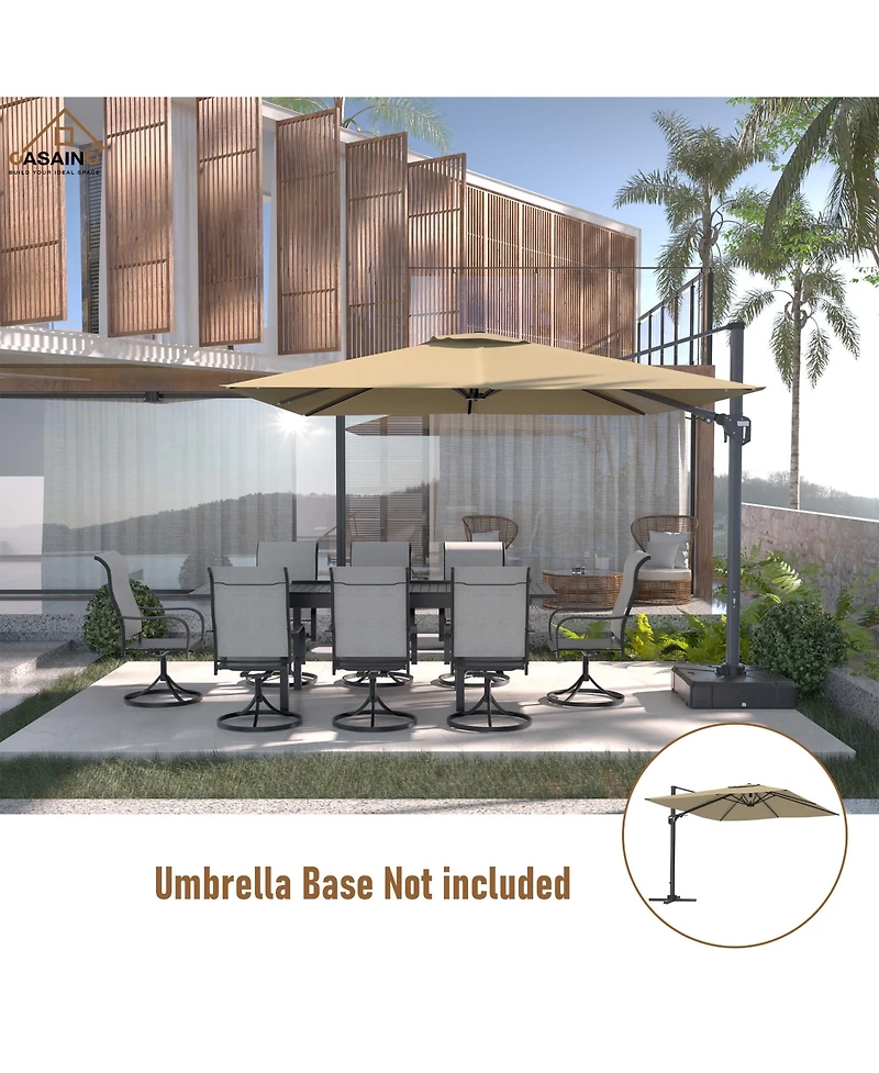 Casainc 11 Ft Square Cantilever Patio Umbrella